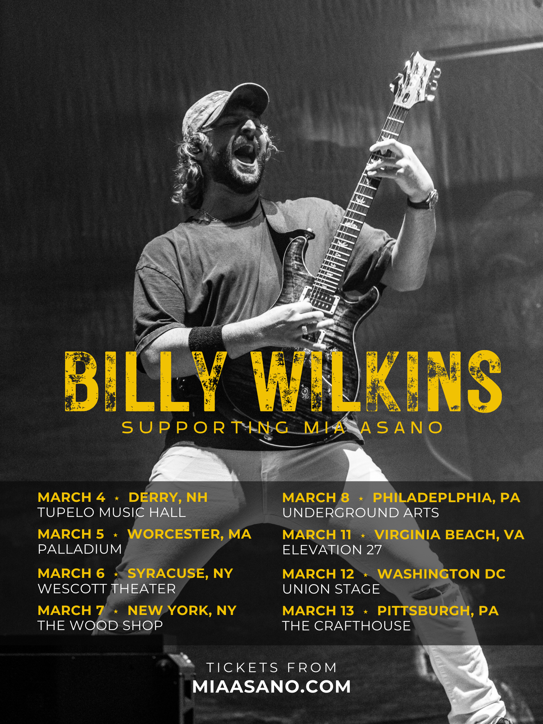 Billy Wilkins Signed Tour Poster – Supporting Mia Asano Tour